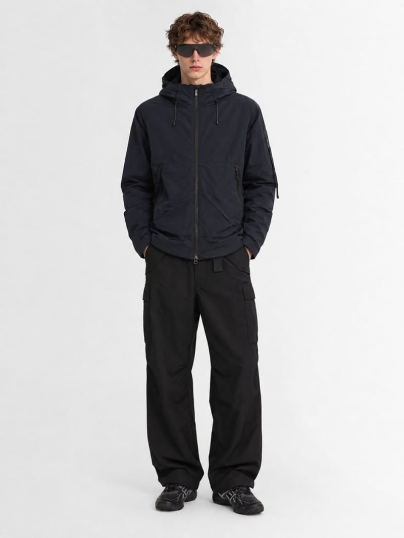 OUTHERE: Root hooded nylon down jacket