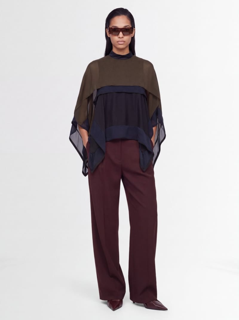 Sacai - Satin x Chiffon Pullover