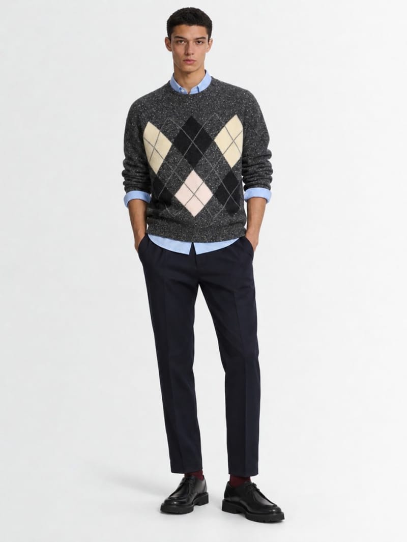 CRUNA: Single pleat slim tapered fit with elastic