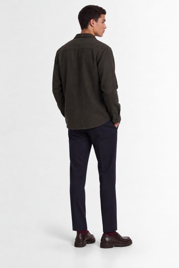CRUNA: Single pleat slim tapered fit with elast