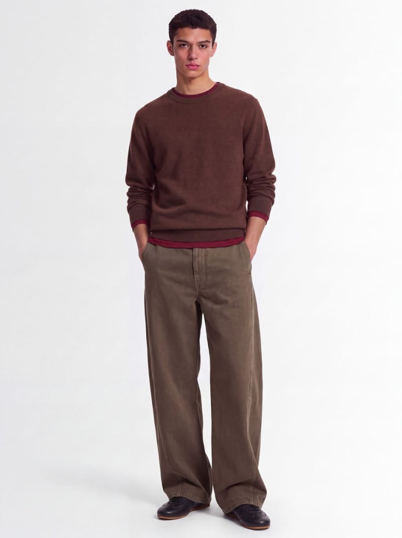 CRUNA: Crewneck sweater with ribbed trims