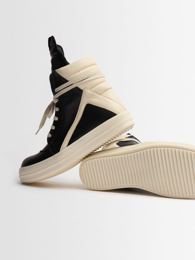 Rick Owens: Geobasket leather high top sneakers