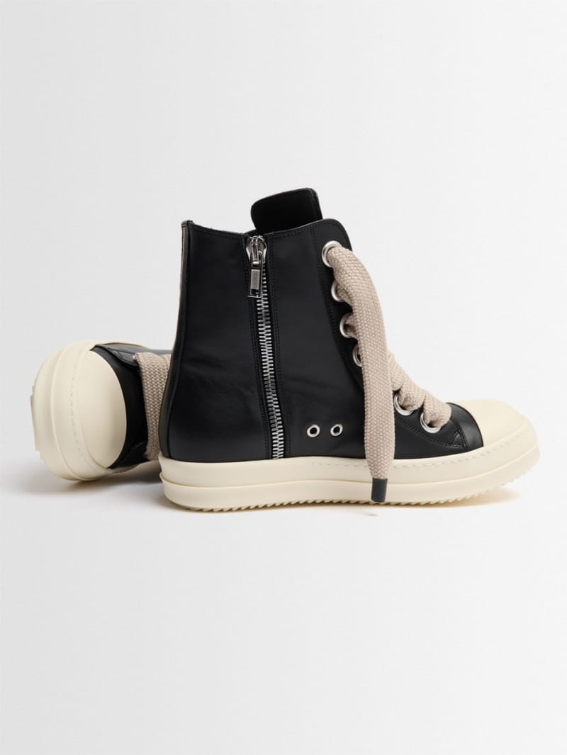 Rick Owens: Zapatillas altas Jumbolace en piel de cordero