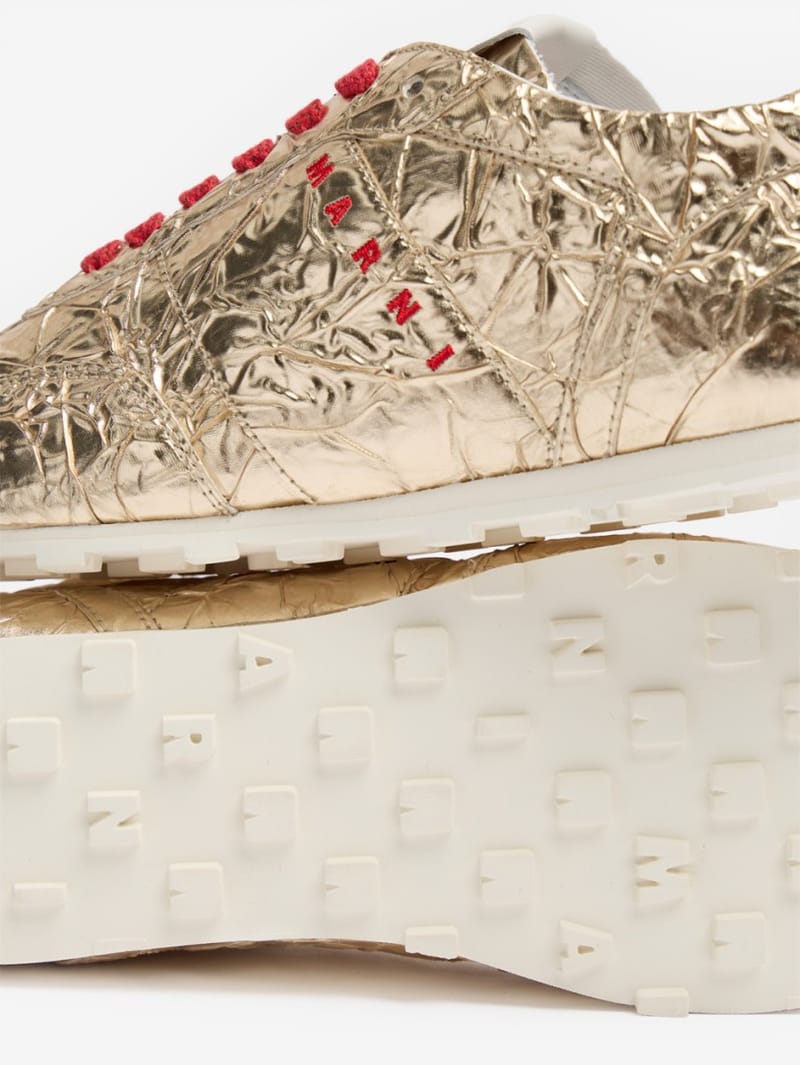 Marni: Crackled leather sneakers