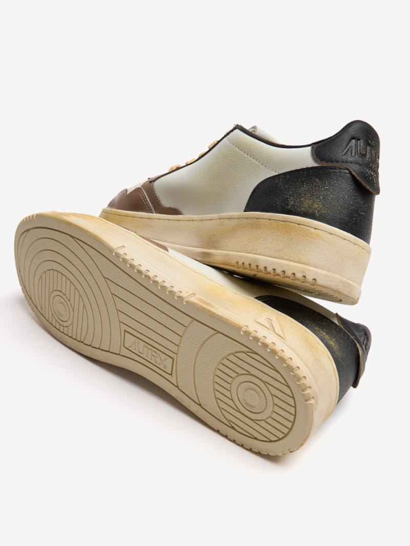 Autry: Zapatillas Super Vintage de nailon y piel