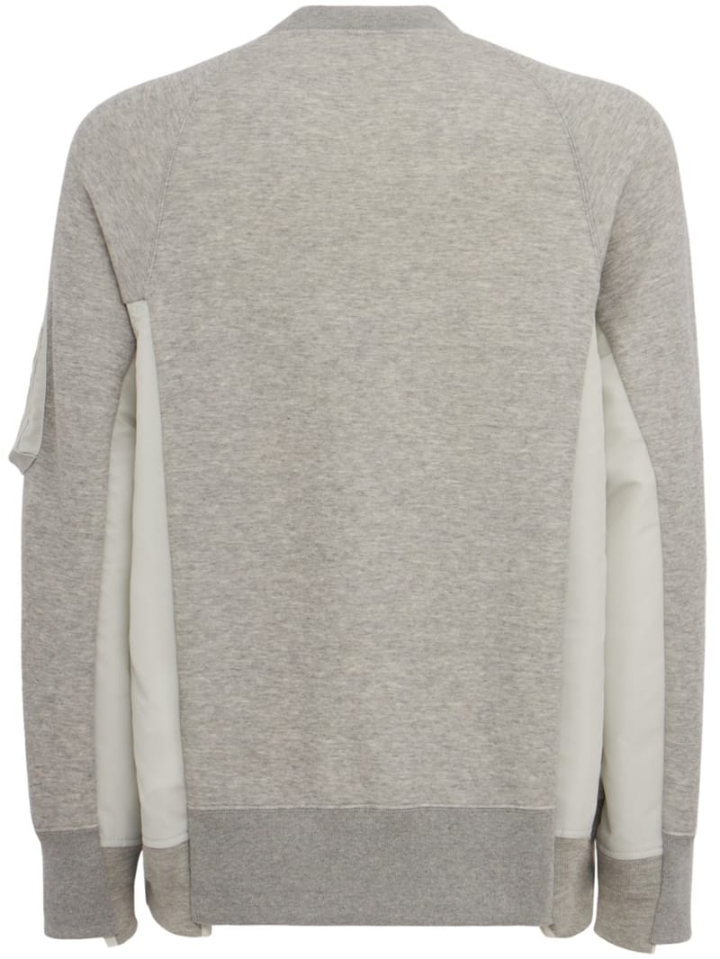Sacai: Cotton sweatshirt with nylon panels