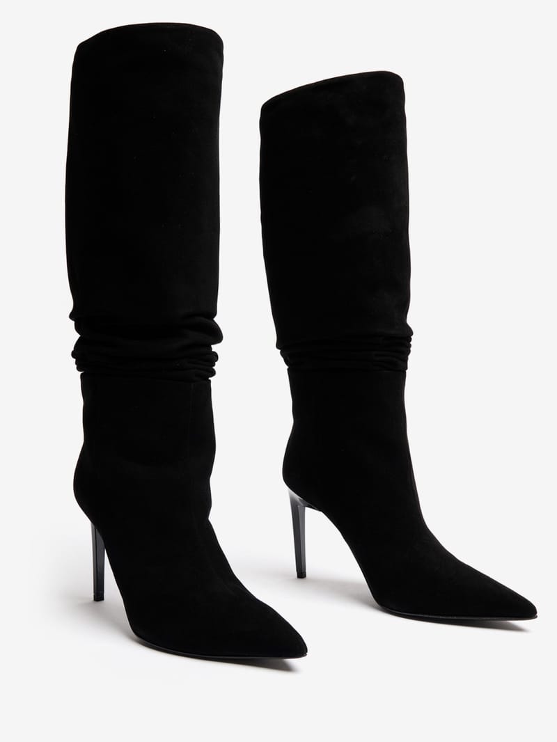 FABI: Suede high boots with a heel