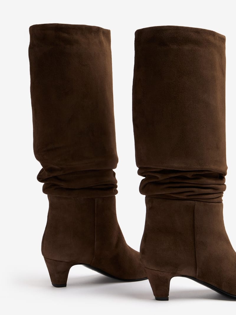 FABI: Stivali alti in suede con tacco