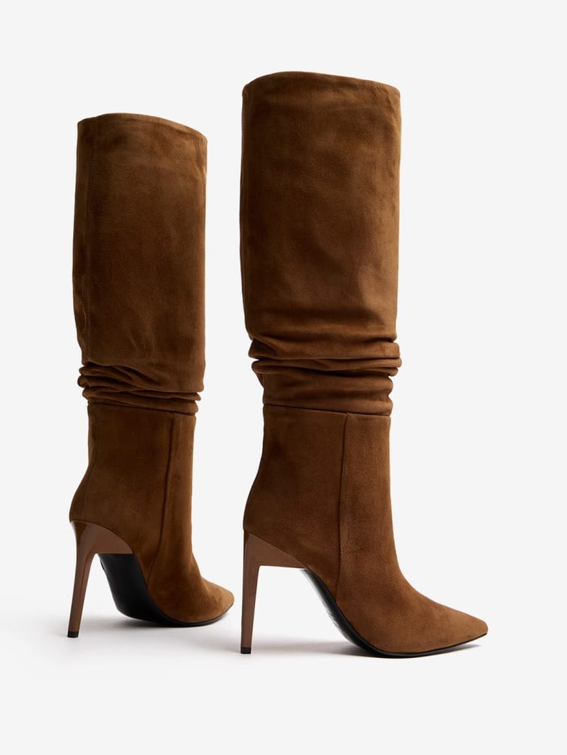FABI: Botas altas de ante con tacón alto
