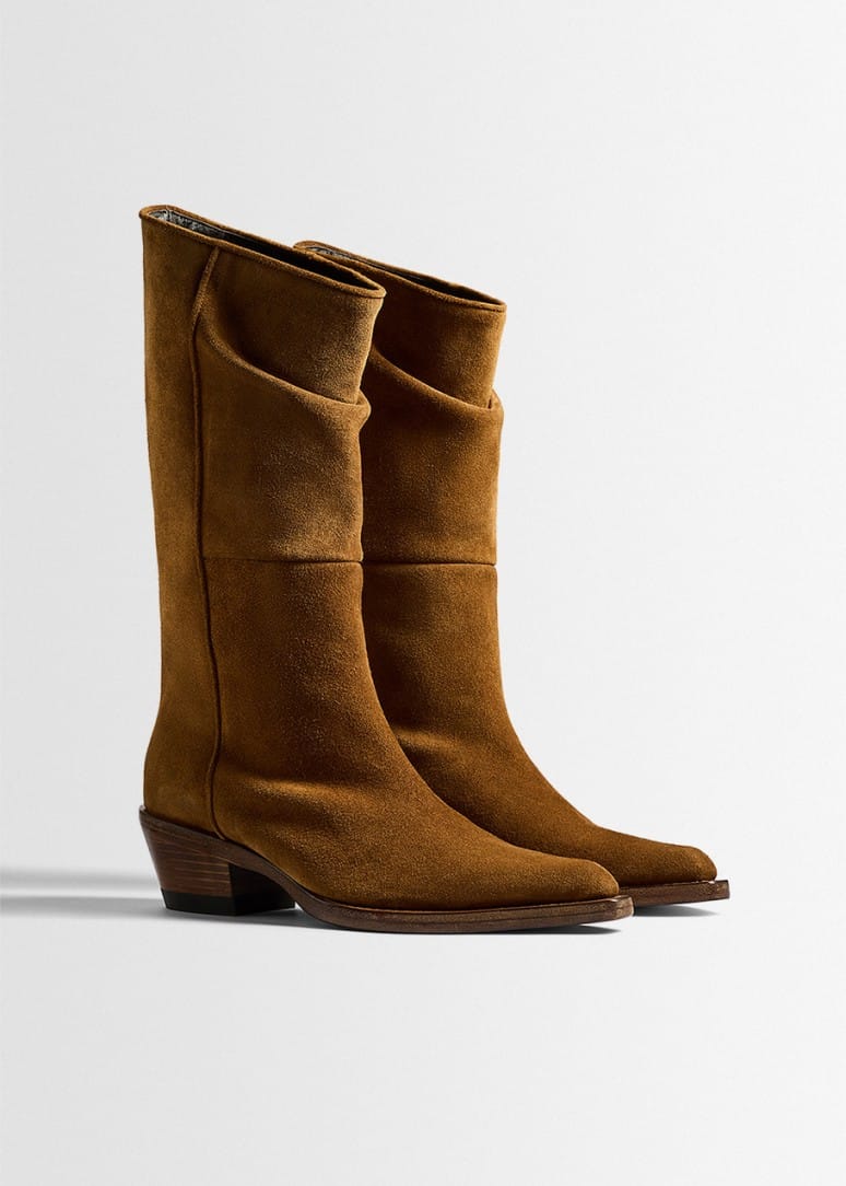 Khaite: Bottes montantes Clive en daim