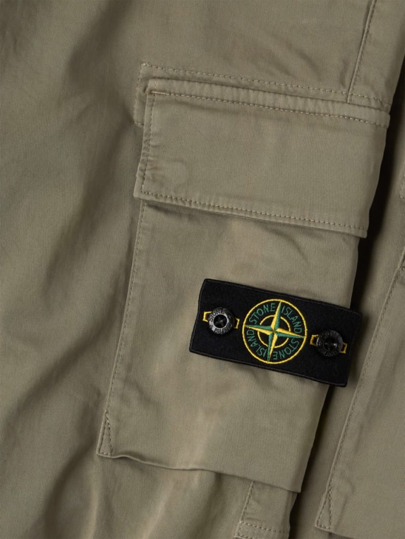 Stone Island Junior - Stretch cotton twill cargo pants