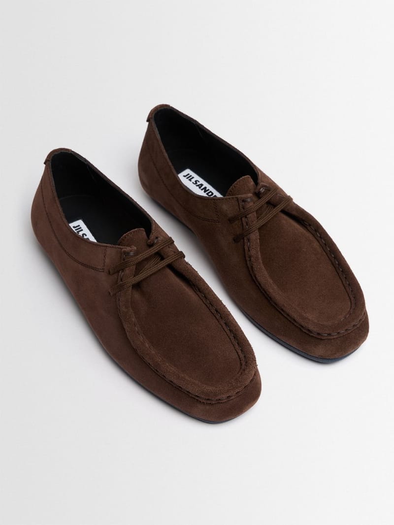 Jil Sander: Suede lace-up shoes with moc-stitching