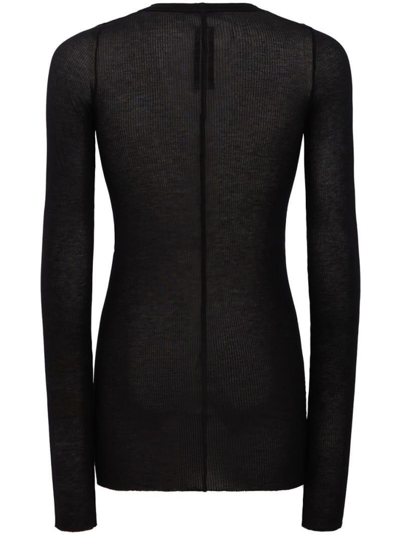 Rick Owens: Ribbed silk blend long sleeve t-shirt