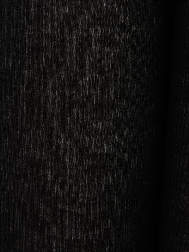 Rick Owens: Ribbed silk blend long sleeve t-shirt