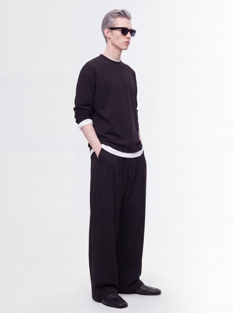 Jil Sander: Mock neck boxy fit cotton long-sleeve t-shirt