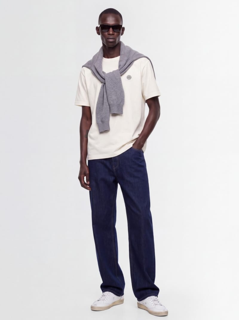 Stone Island - Cotton T-shirt with logo patch