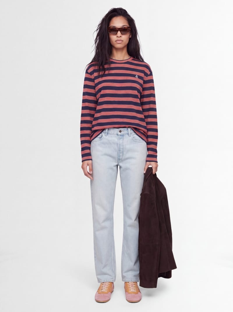 Jil Sander: Cotton t-shirt with horizontal stripes