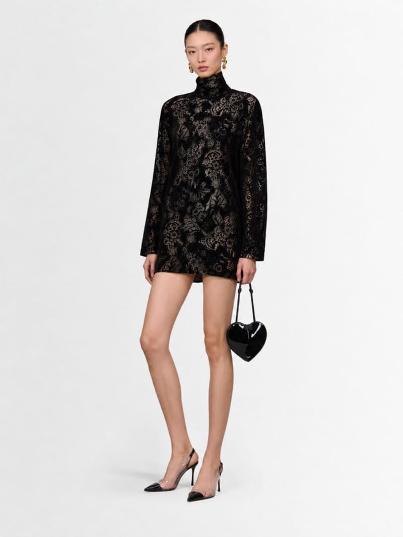 MSGM - Velvet flock lace mini dress