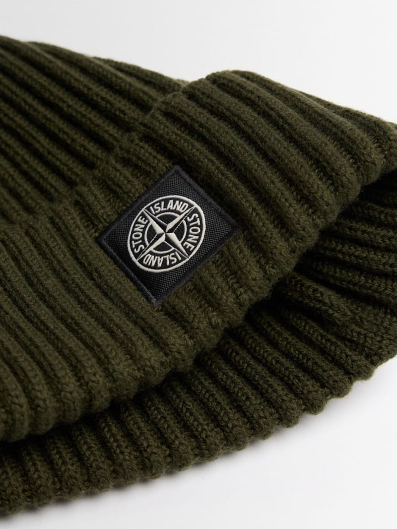 Stone Island Junior - Ribbed wool blend beanie