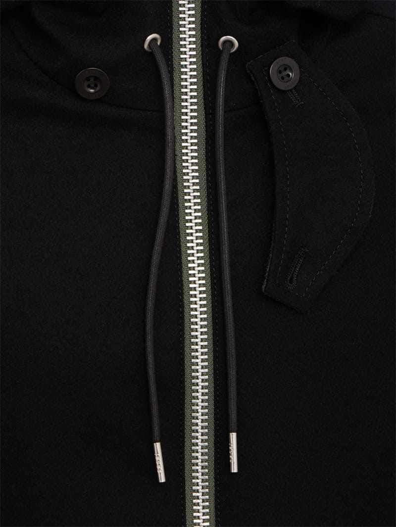 Sacai: Wollflanell-Hoodie