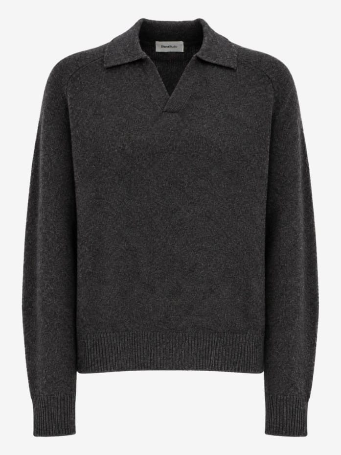 Cashmere knit polo