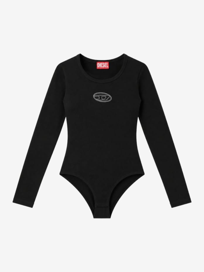 Cotton blend long-sleeve bodysuit