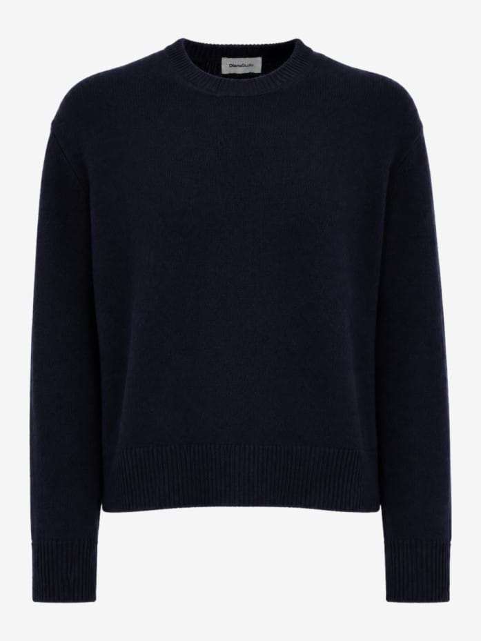 Crewneck merino & cashmere knit sweater