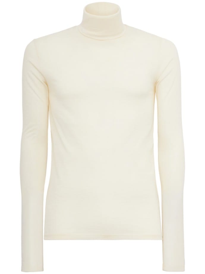 T-shirt dolcevita in jersey di cotone