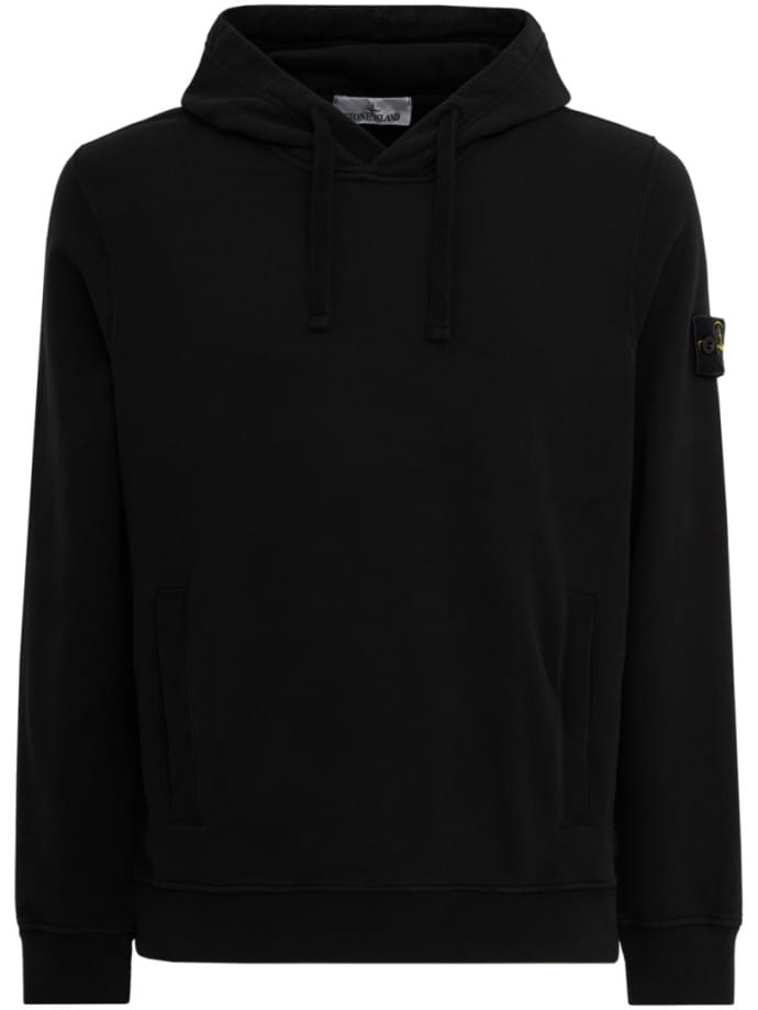 Cotton hoodie with logo badge
