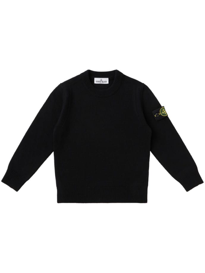 Crewneck sweater with badge