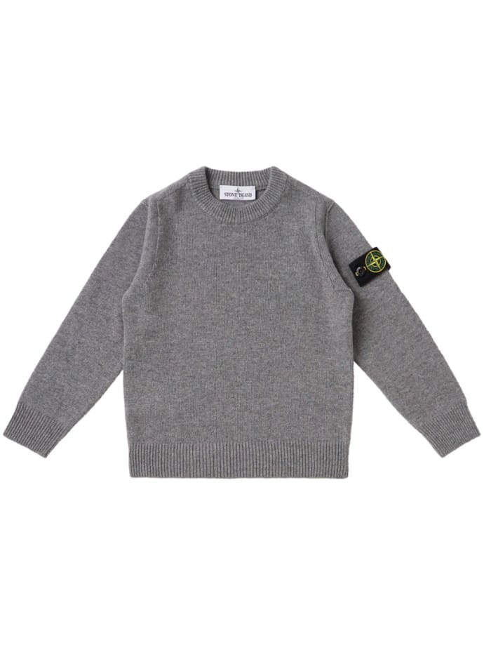 Crewneck sweater with badge