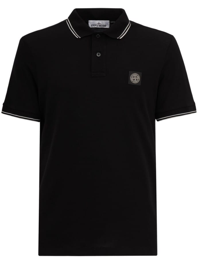 Logo patch cotton polo
