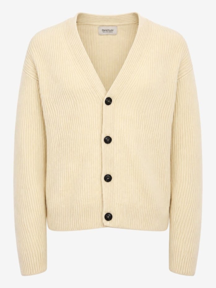 Cardigan en laine mérinos tricoté