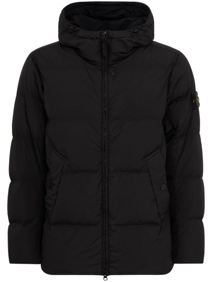 Hooded nylon down jacket
