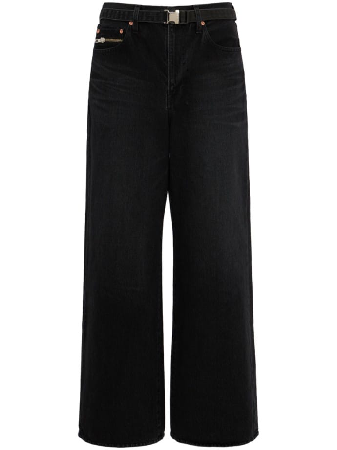 Cotton denim jeans with belt